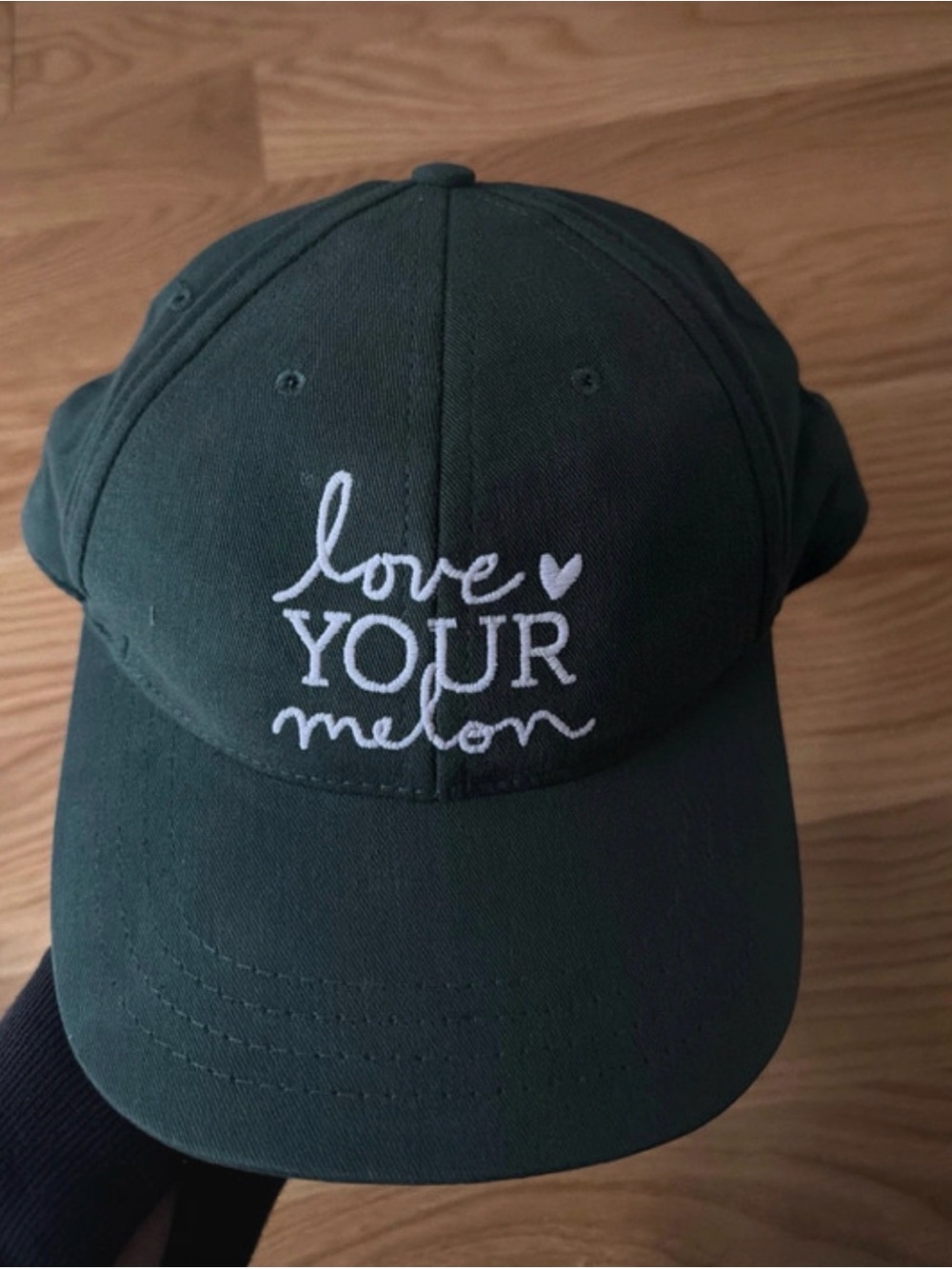 Love Your Melon Forest Green Baseball Cap with White Embroidery